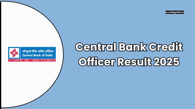 Central Bank Credit Officer Result 2025